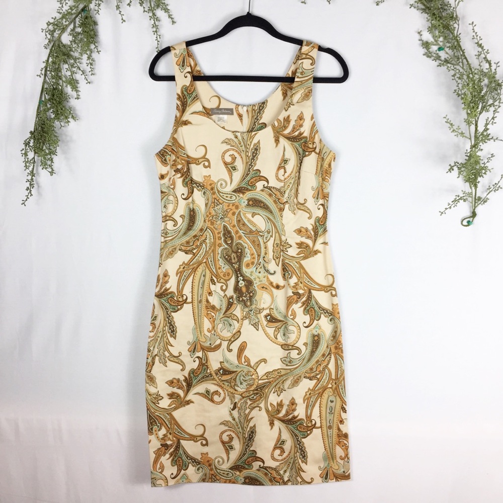 [Tommy Bahama] Sleeveless Cream Dress Damask print